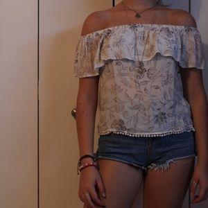 Off-the-Shoulder Floral Blouse